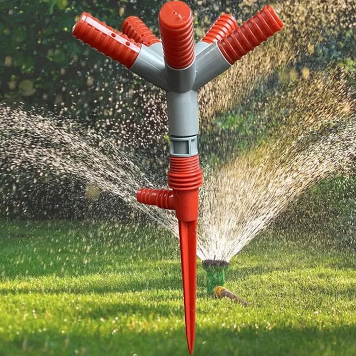 Garden Sprinkler 360° Rotating Adjustable Round 5 Arm Lawn Water Sprinkler for Watering Garden Plants / Pipe Hose Irrigation Yard Water Sprayer
