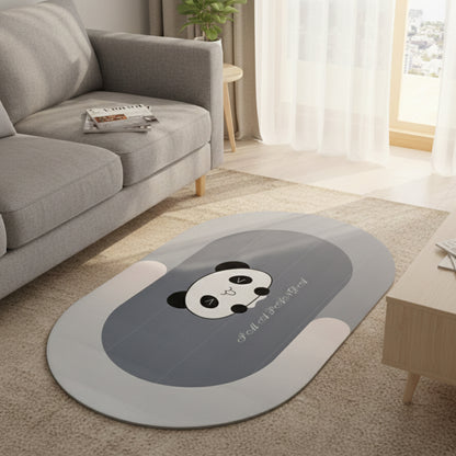 panda themed bath rug