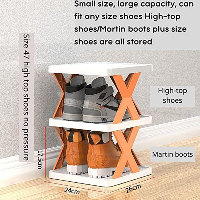 9054A  6 LAYER SHOE RACK DESIGN LIGHTWEIGHT ADJUSTABLE PLASTIC FOLDABLE SHOE CABINET STORAGE PORTABLE FOLDING SPACE SAVING SHOE ORGANIZER HOME AND OFFICE