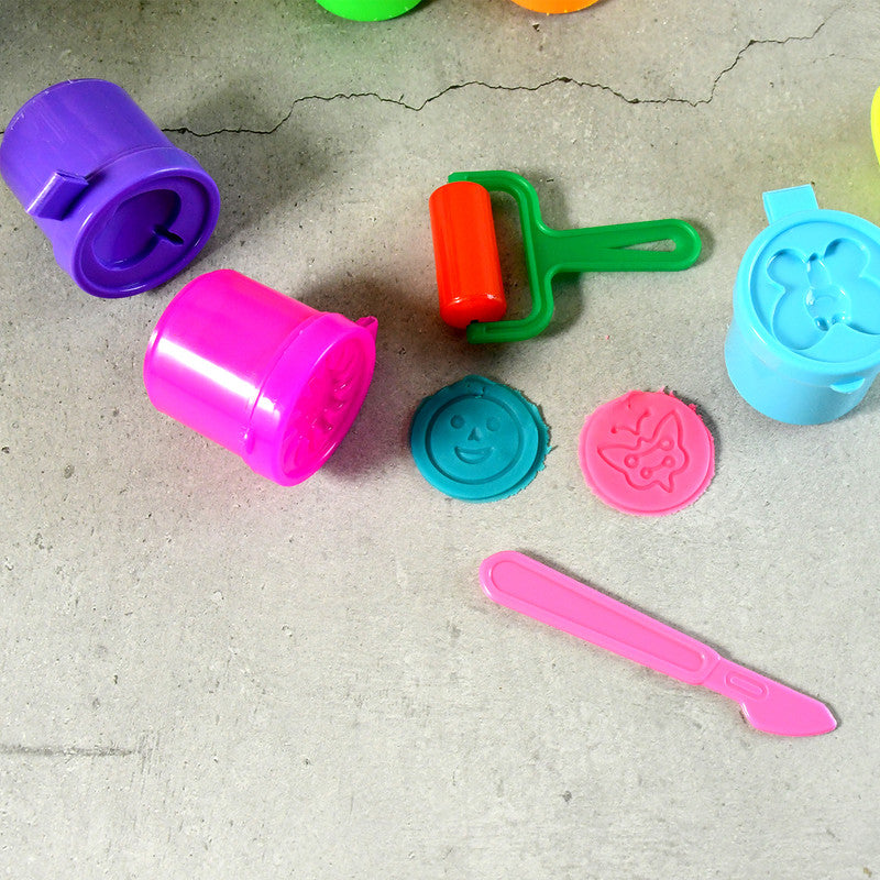 Khyati Frisky Dough Set – 6 Neon Colours with Roller & Cutter Tools