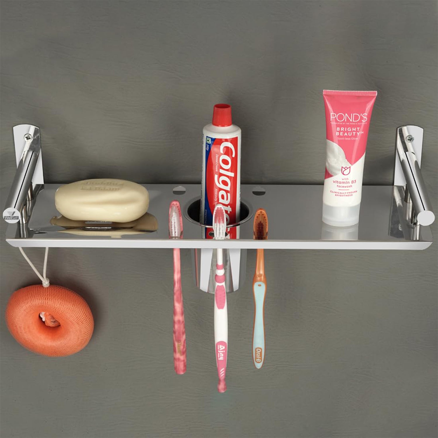 Stainless Steel Multipurpose Bathroom Shelf Rack