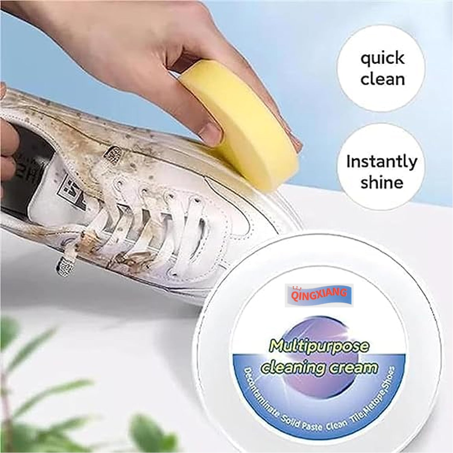 Stain Remover Cleansing Cream for Shoe Polish Sneaker Cleaning Kit Shoe Eraser Stain Remover White Rubber Sole Shoe Cleaner White Shoe Cleaning Cream Stain Remover (260 Gm)