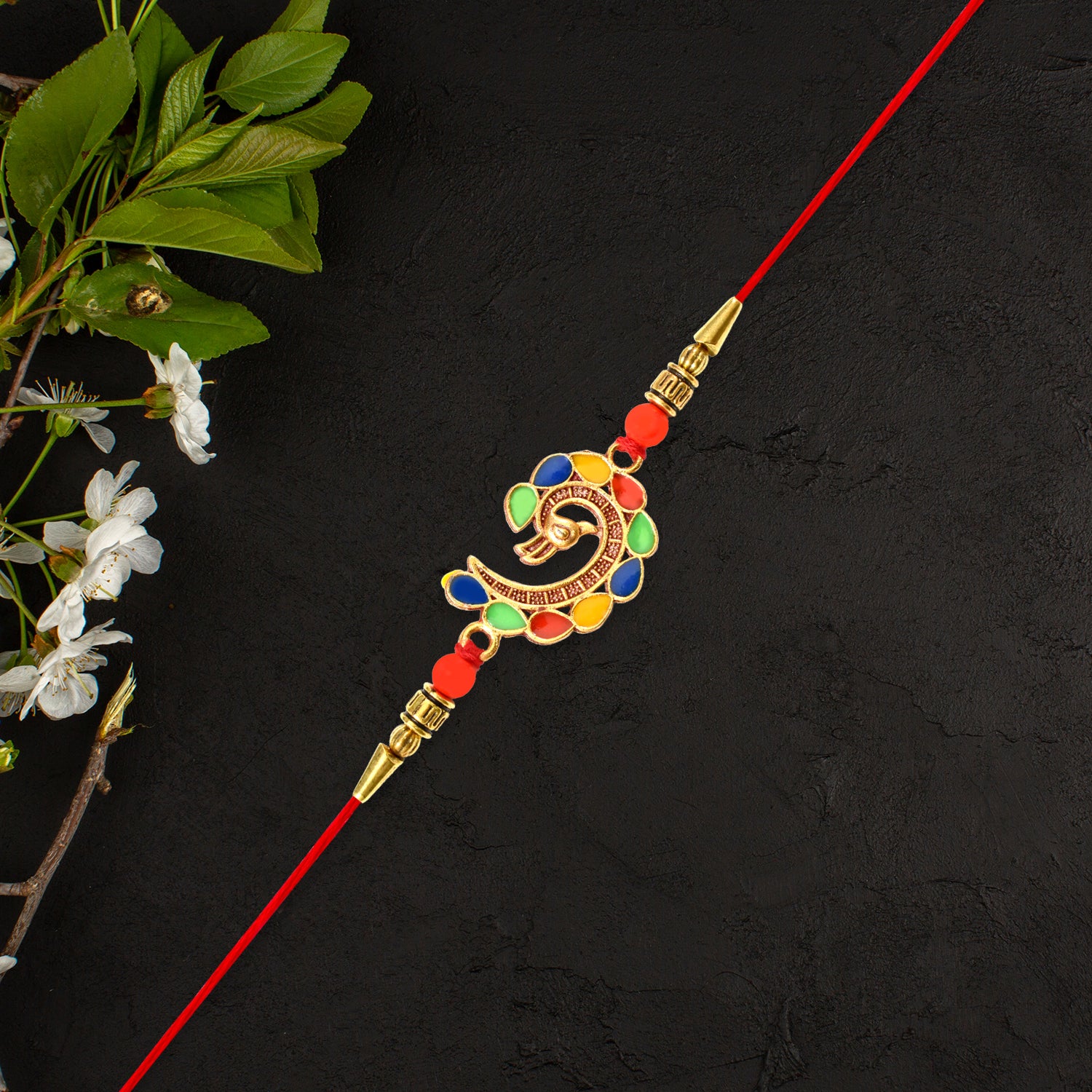 colorful peacock rakhi