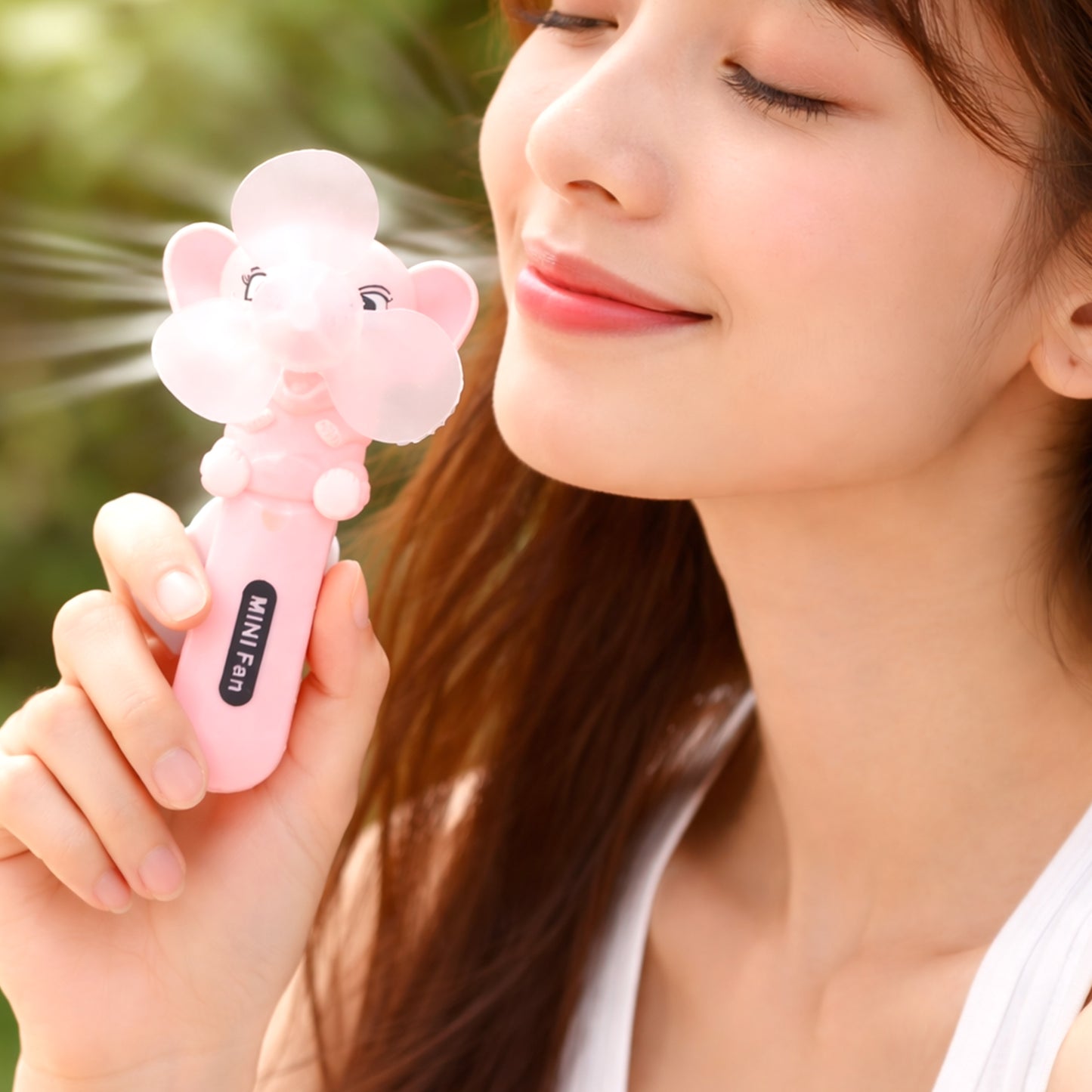 Hand Press Mini Portable Cartoon Fan Toy (1 PC, Mix Color & Design)