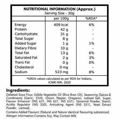 Peri Peri Soya Mini Premium High Protein Spicy Roasted Crunchy Soya Bites (120g)