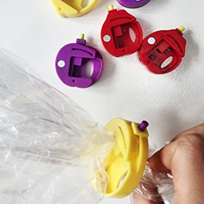 2 Pc Round Shape Bag Clip Fruit Snacks Magnetic Seal Bag Clip Food Snack Seal Bag Clips Kids Kitchen Tool Plastic Clip
