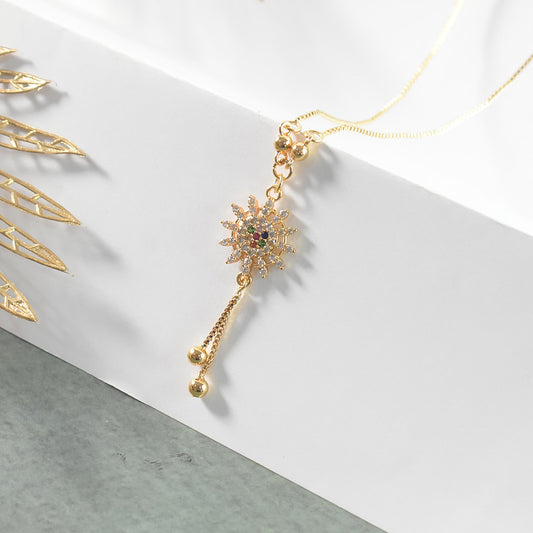 Trendy Sun-Shaped Pendant Necklace for Women