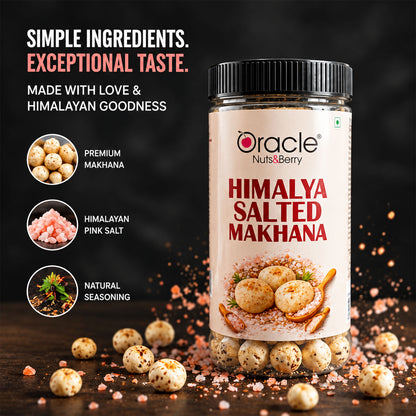 Himalayan Salted Makhana Premium Roasted Fox Nuts with Real Pink Salt Taste (75g)