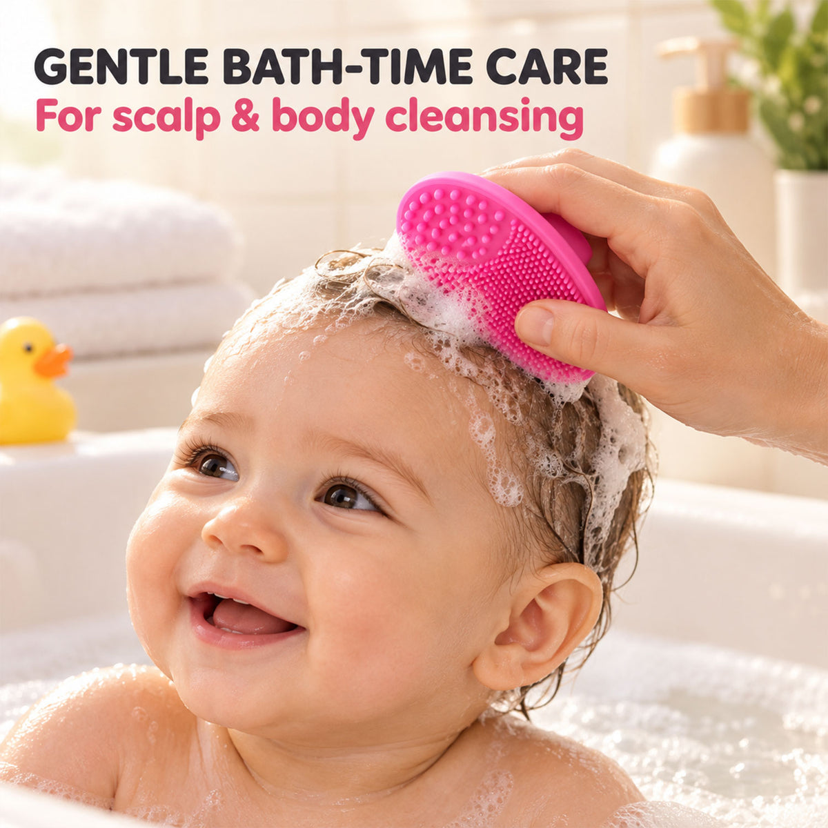 Small Silicone Face Scrubber with Grip Knob, Soft Face and Scalp Brush (1 Pc)