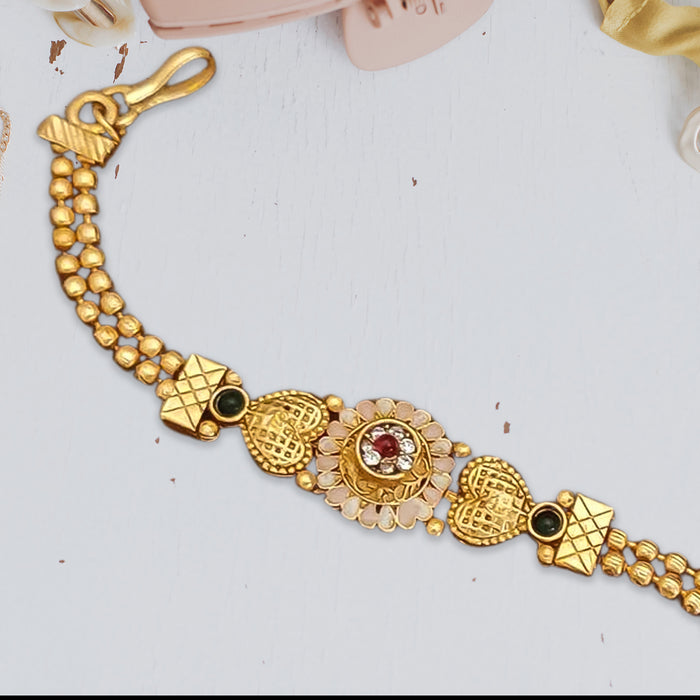 Elegant Gold-Plated Brass Bracelet – Charm