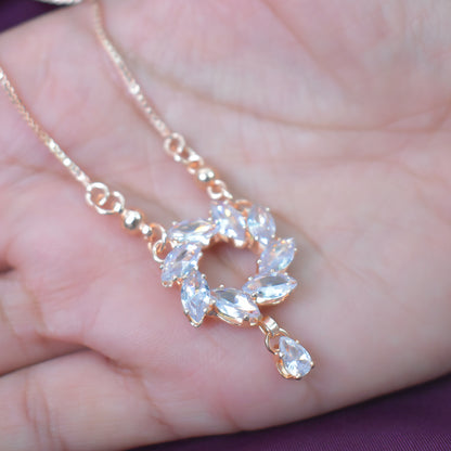 Rose Gold Wreath Necklace