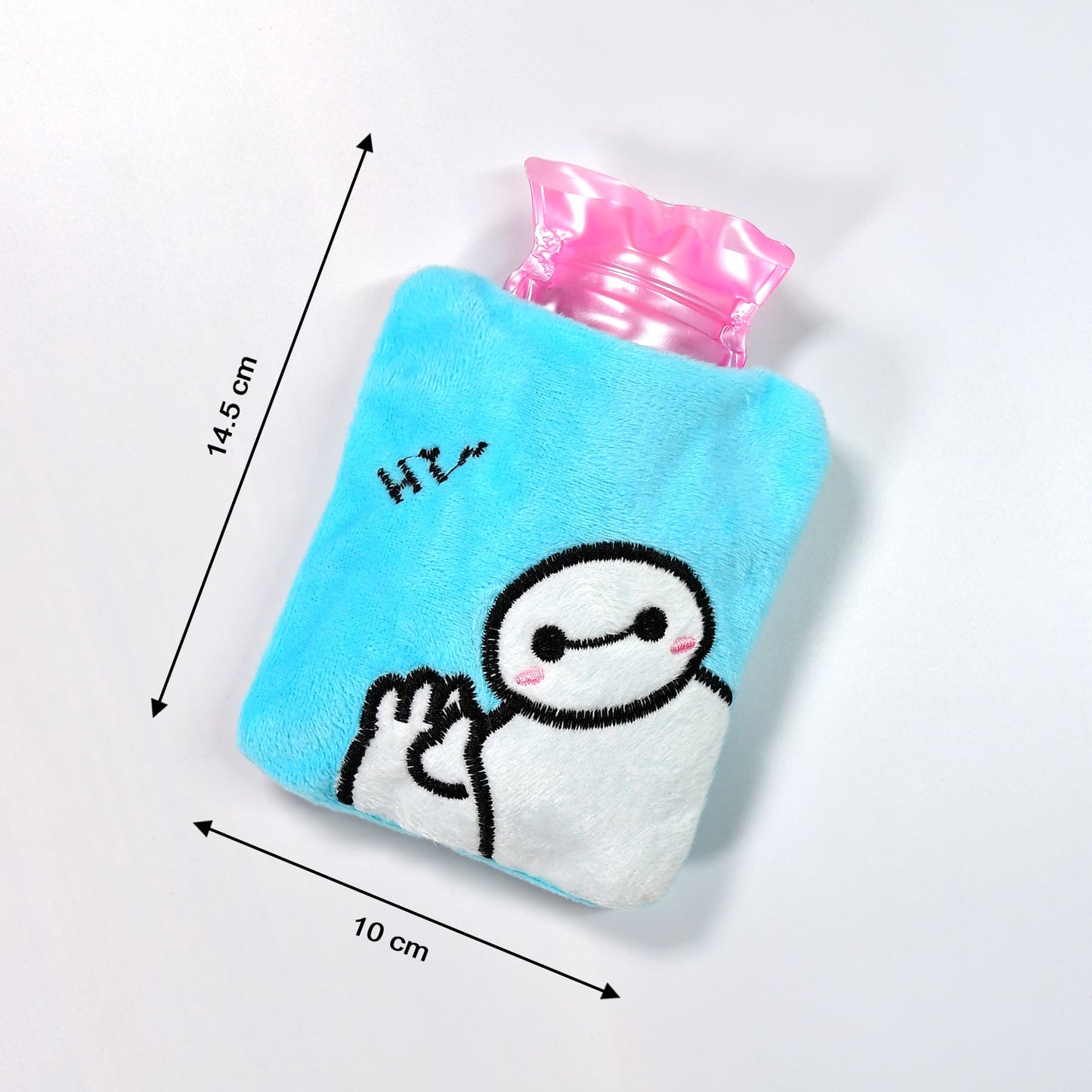 Blue Baymax Small Hot Water Bag with Cover for Pain Relief