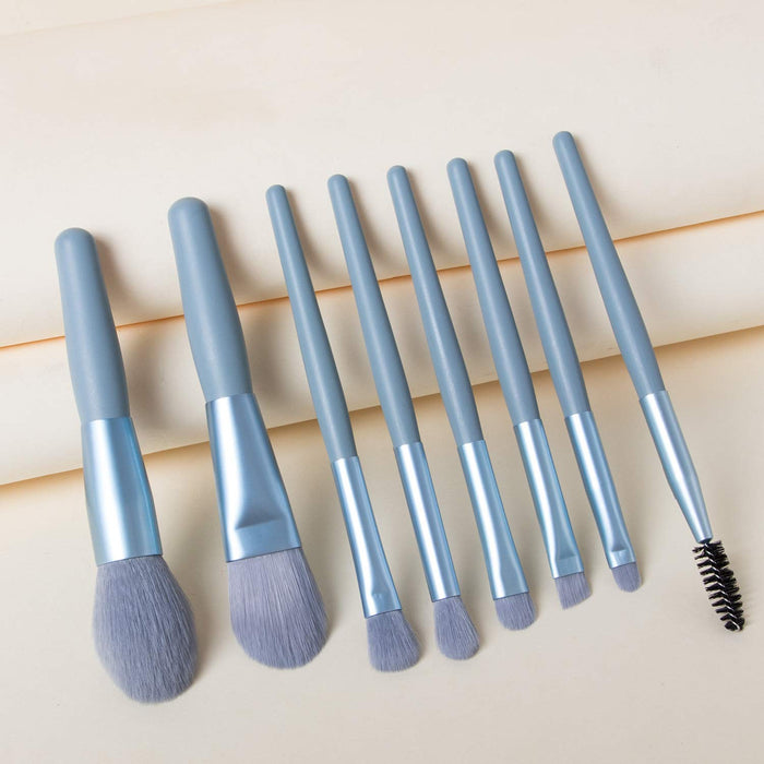 1460 8 PCS Mini Makeup Brush Set with Case, Portable Foundation Brush Kit Travel, Premium Synthetic Bristles Cosmetic Brush Set for Powder Blending Blush Eyeshadow Lipstick (Mix Color 8 Pcs Set)