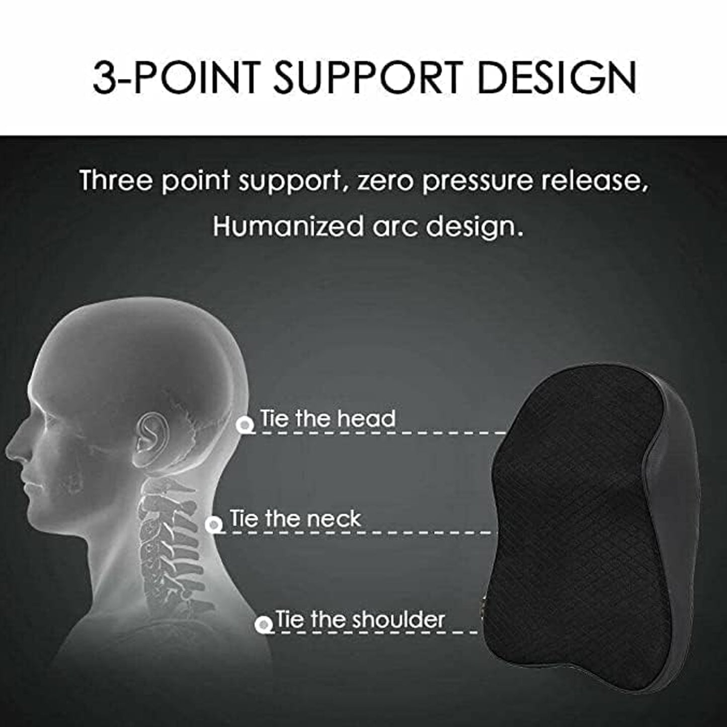 Memory foam car neck support cushion