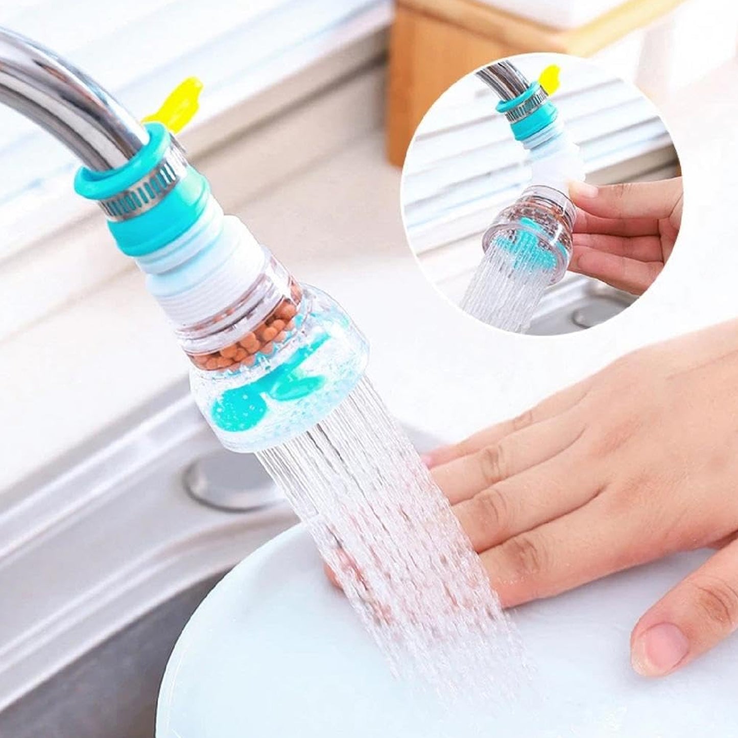 Premium Faucet Water Filter with Flexible Extension Pipe (1 Pc)