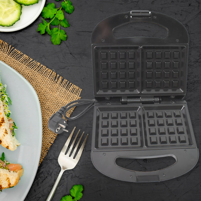 Waffle Maker, Makes 2 Square Shape Waffles| Non-Stick Plates| Easy to Use with Indicator Lights