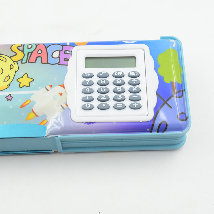 Double Sided Magnetic Geometry Box, Pencil Box with Calculator for Boy ...