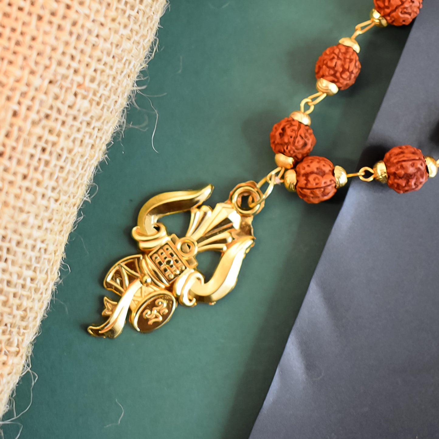 Shiv Pendant with Trishul and Rudraksha: Divine Power and Protection