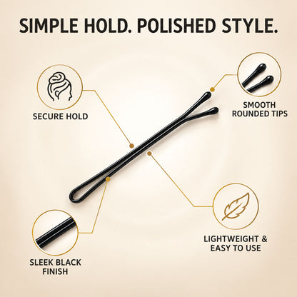 Metal Hair Pins with Rounded Tips for Bun Updo and Everyday Hair Styling (40 Pc)
