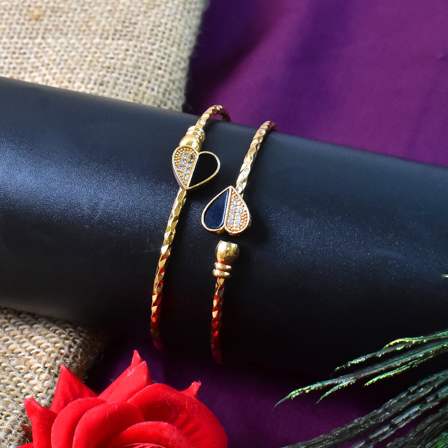 Elegant Golden Bangles (1 Pair)