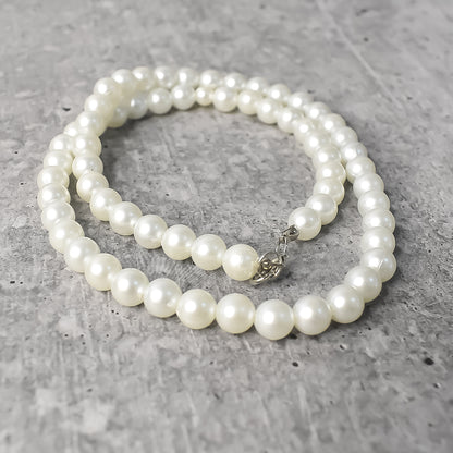 Motimala White Pearl Bead single and Double line Mala for Women and Girls