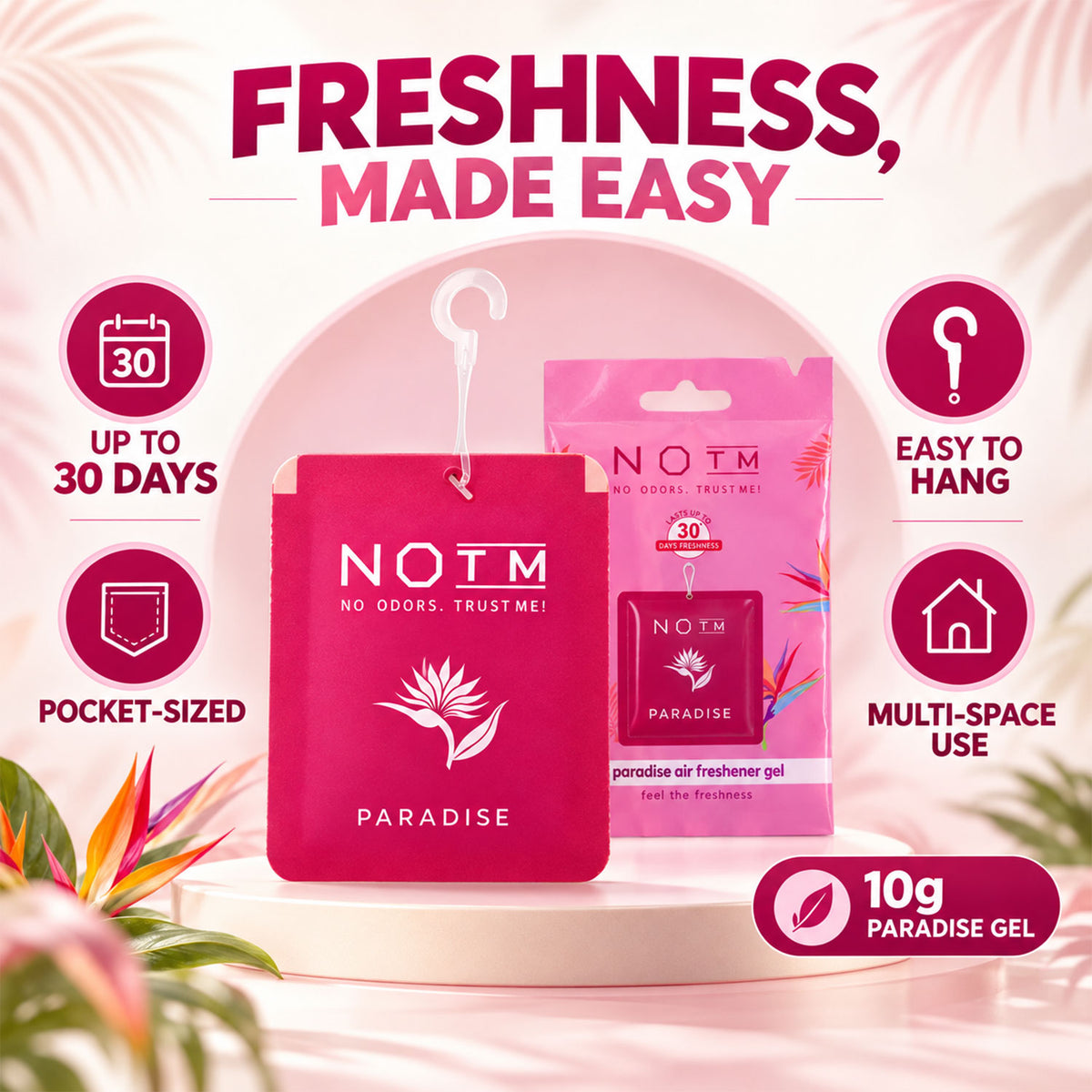 Close-up of paradise hanging air freshener.
