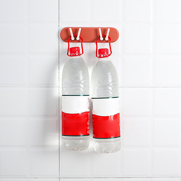 Plastic Multipurpose Holder Bathroom Accessories Organizer Wall Mounted Hanging Mount Shelf & Hooks (1pc)