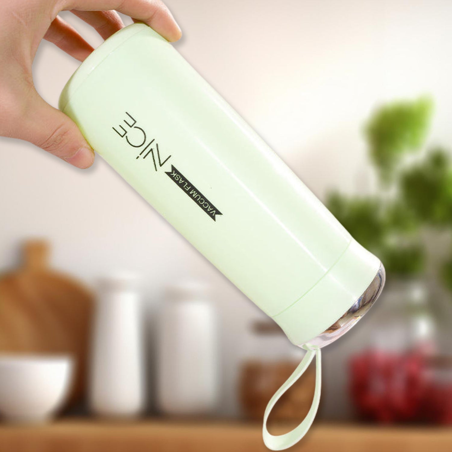 Water bottle 400ml leak proof, glass water bottle with daily water intake for gym and children, Nice Bottle (1 pc / White Color)