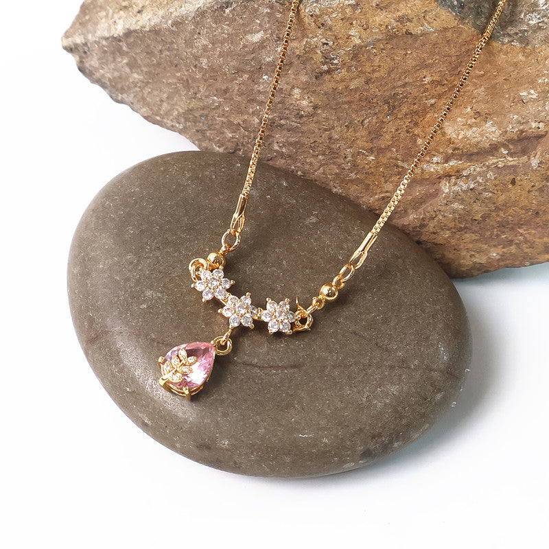 Elegant Floral Crystal Pendant Necklace for Women