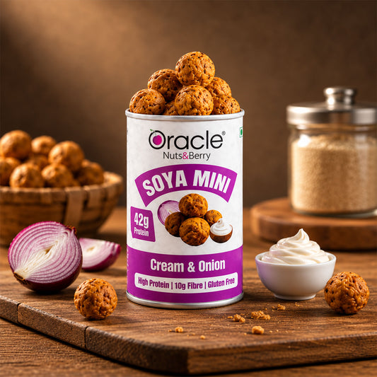 Cream and Onion Soya Mini Premium High Protein Roasted Crunchy Soya Bites (120g)