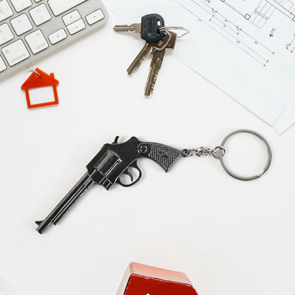 Mix Design Metal Gun Keychain With Case (1 Pc / Mix Design)