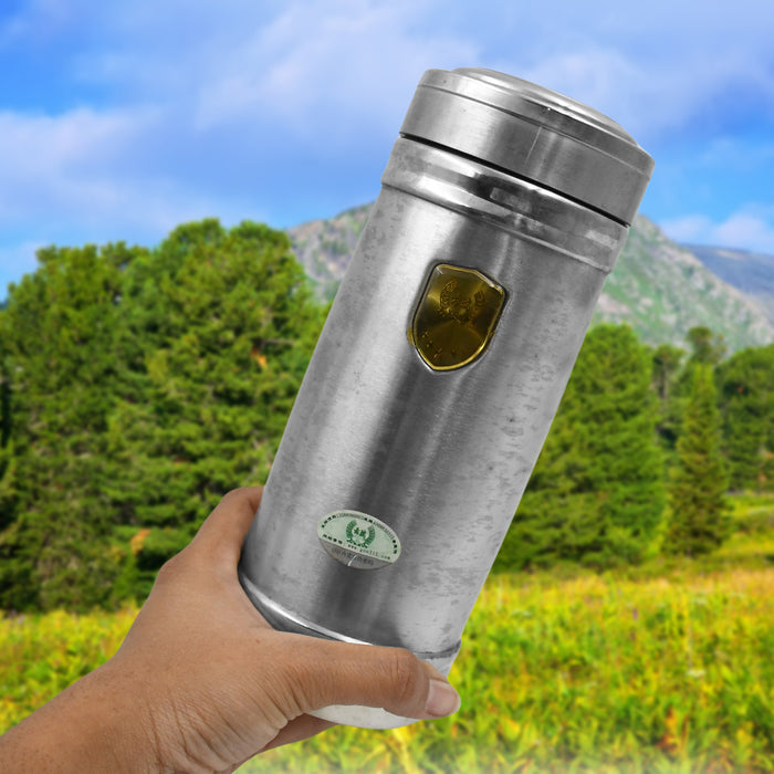 6454 350ML PLAIN PRINT STAINLESS STEEL WATER BOTTLE FOR OFFICE, HOME, GYM, OUTDOOR TRAVEL HOT AND COLD DRINKS