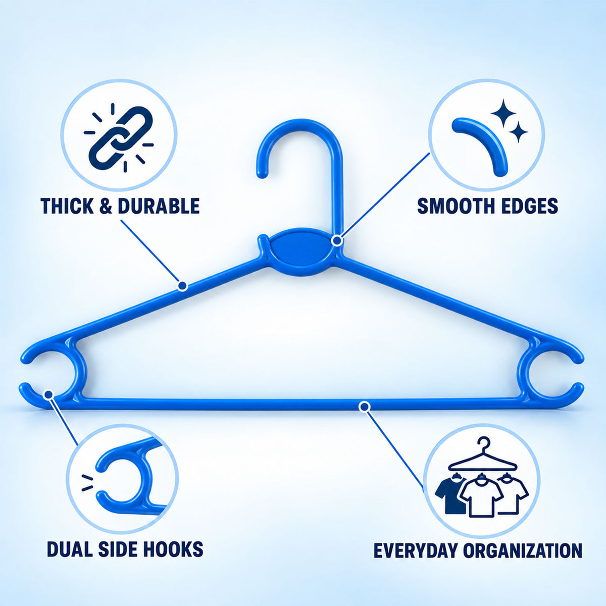 Plastic Clothes Hangers – Durable & Space-Saving Set of 6