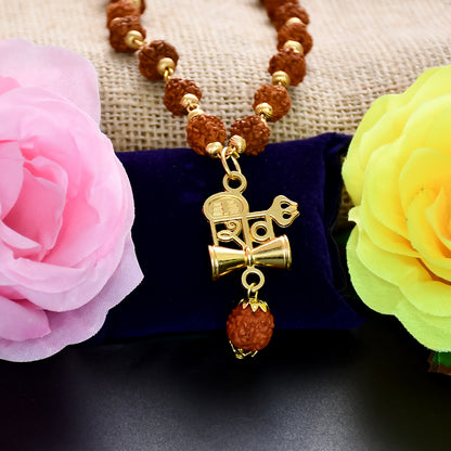 Shiv Pendant with Rudraksha Mala: Divine Energy and Spiritual Strength