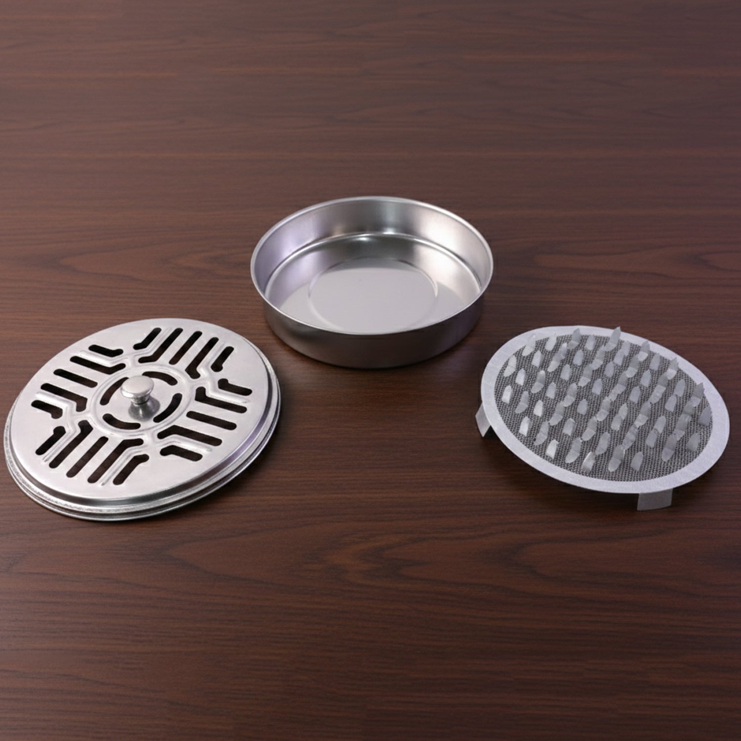 Stainless Steel Mosquito Coil Stand with Smoke Vent Lid (1 Pc)