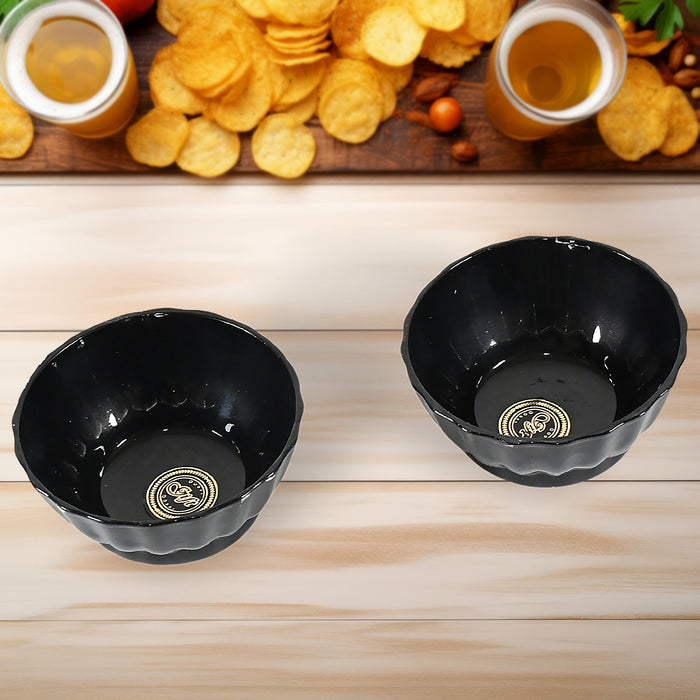 8230 Ertiga Round Ceramic Bowl With Plastic leaf shape Serving platter Portable, Lightweight Breakfast, Serving Bowl | Highly Durable Material | Ideal for Rice, Pasta, Desserts Home & Kitchen Serving Bowl & platter (4 Pcs set)