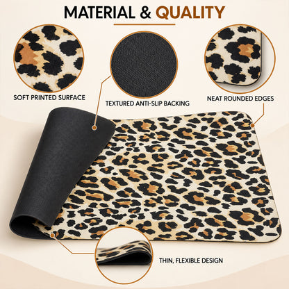 Absorbent Bathroom Mat, Leopard Print Quick Dry Bath Mat (1 Pc, 50x80 Cm)