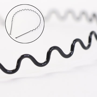 Premium Metal Wave Hair Bands for Men & Women (12 Pc)