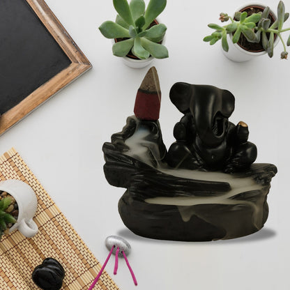 Divine Ganesha Backflow Fountain & Auspicious Puja Thali Gift Set