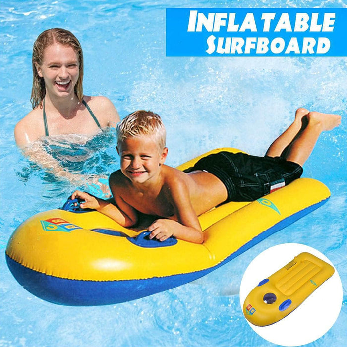 Inflatable Surfboard for Kids, Inflatable Bodyboard for Children with Handles, Portable Surfboard for Children, Outdoor Pool, Beach Floating Mat Pad Water Fun