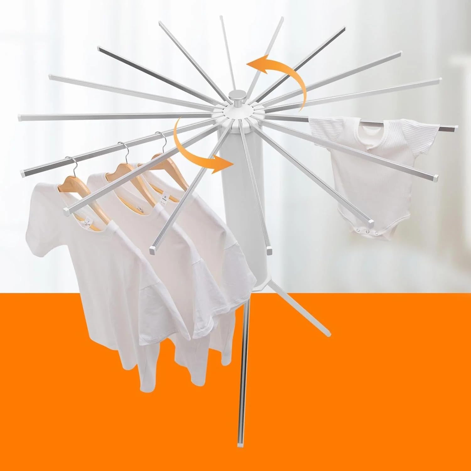 Close-up of octopus rotating clothes drying rack arms