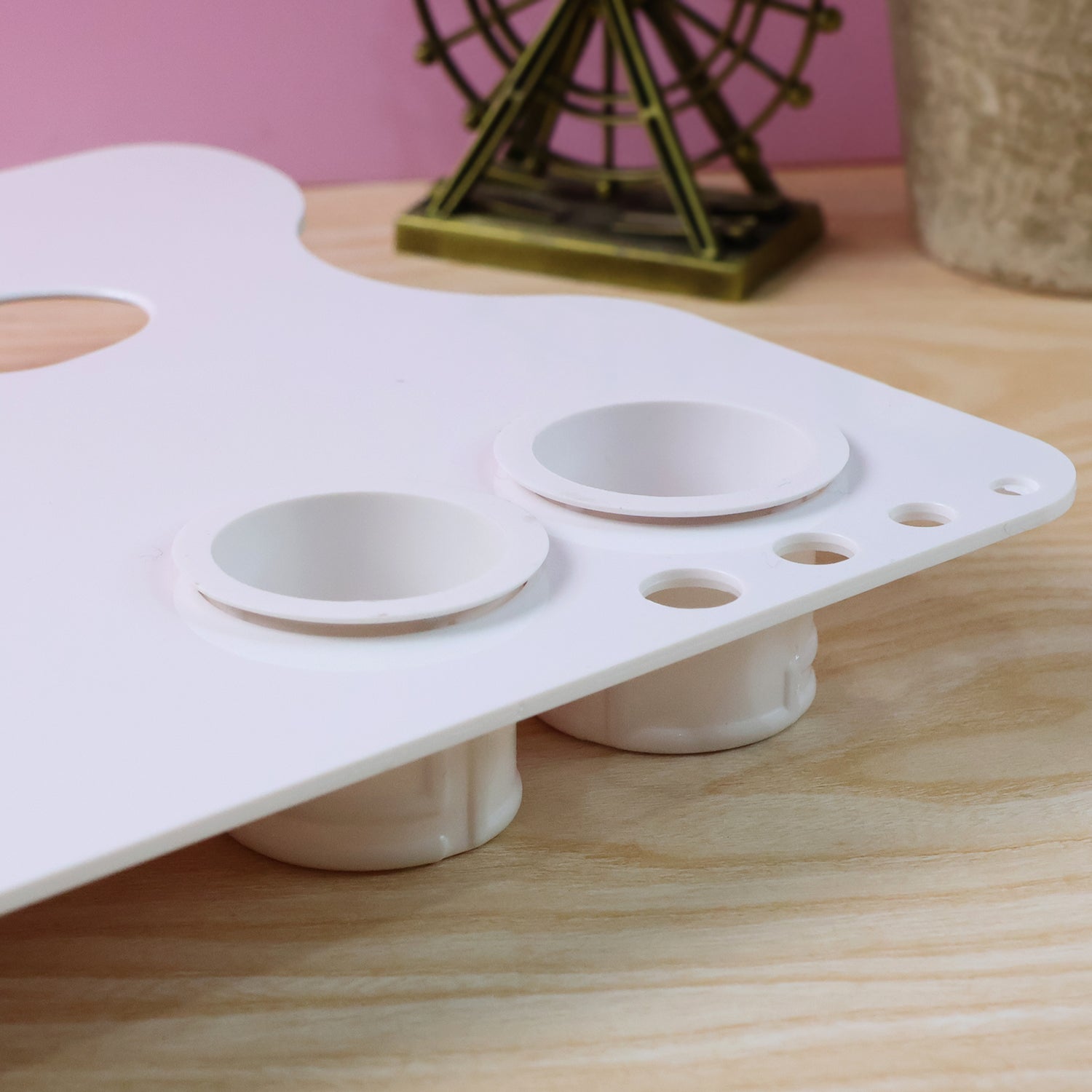 Khyati Rectangle Oil Painting Palette with 2 Dippers – Professional Artist Mixing Plate