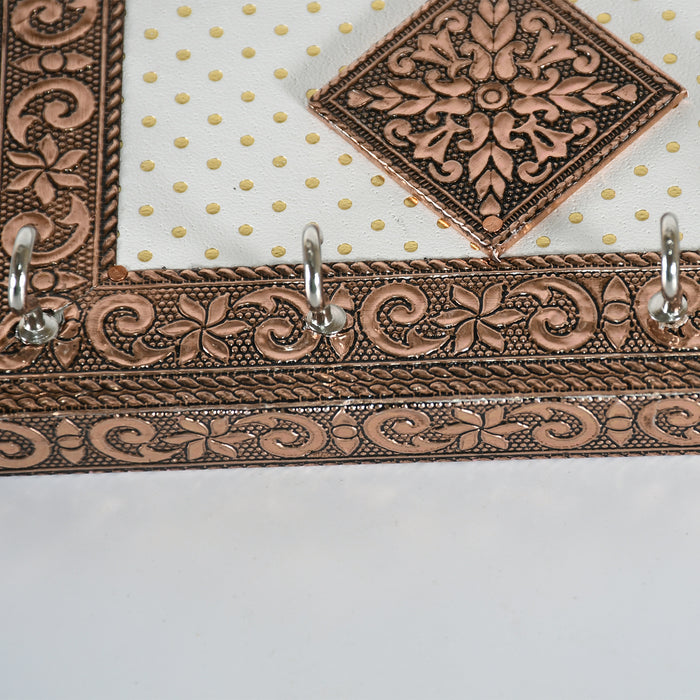 Handicraft Meenakari Wooden keyholder | Wall Hanging Key Holder Style for Your Home Decor & Gift Keys Stand for Entryway, Kitchen, Office, Bedroom Decorative Keys Organizer keyholder (2 Pc Set)