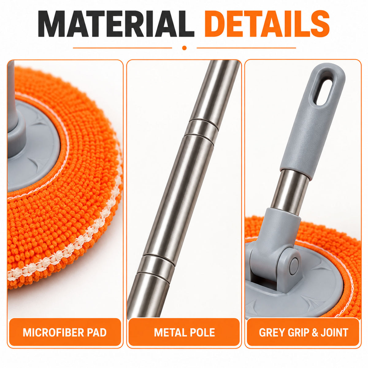 Spin Mop with Microfiber Head – Easy & Efficient Floor Cleaning
