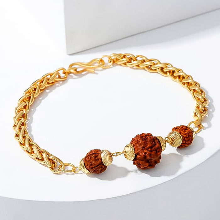 Golden Rudraksha Rakhi Bracelet (1 Pc)