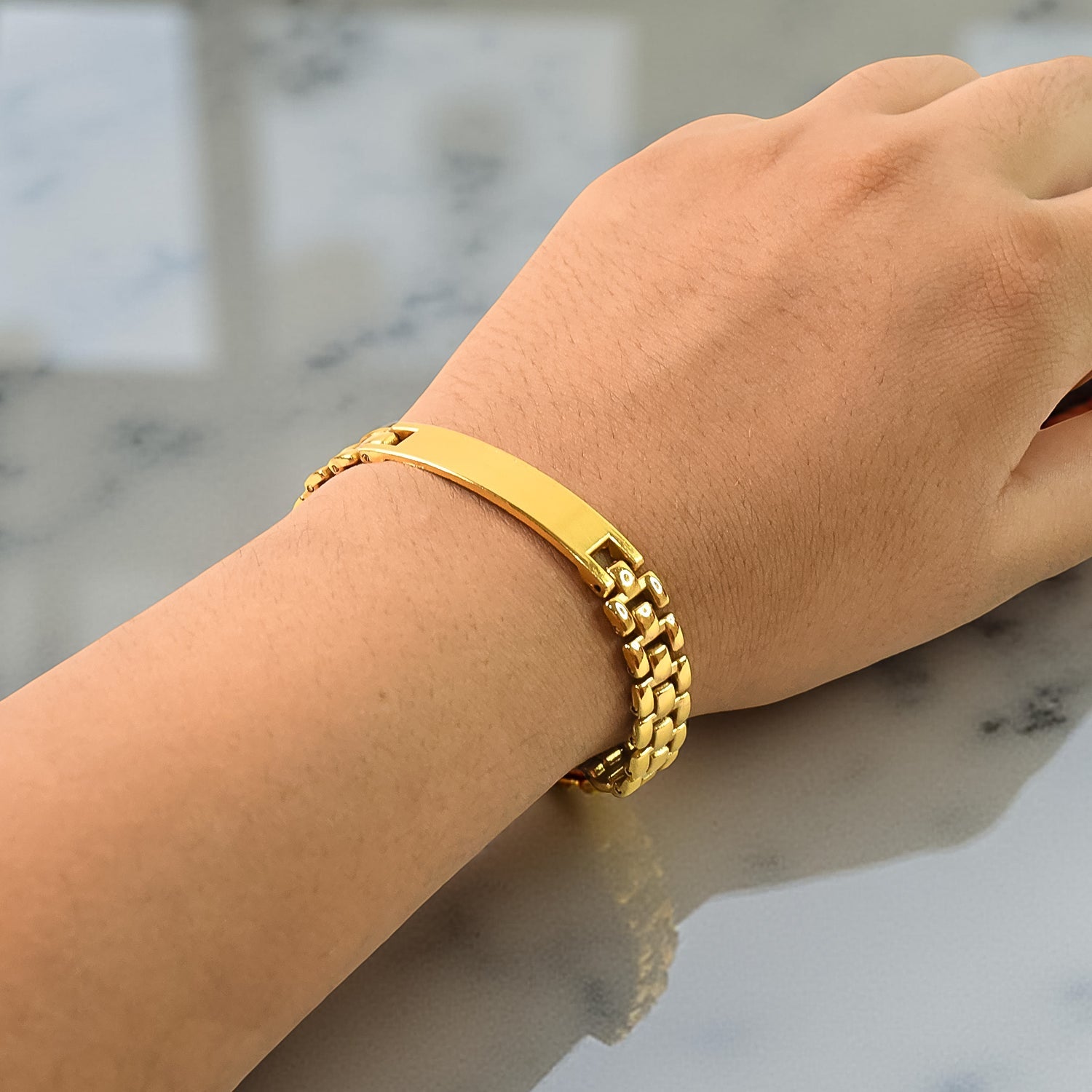 Customize / personalized Customized Golden Chain Bracelet  (1 Pc)