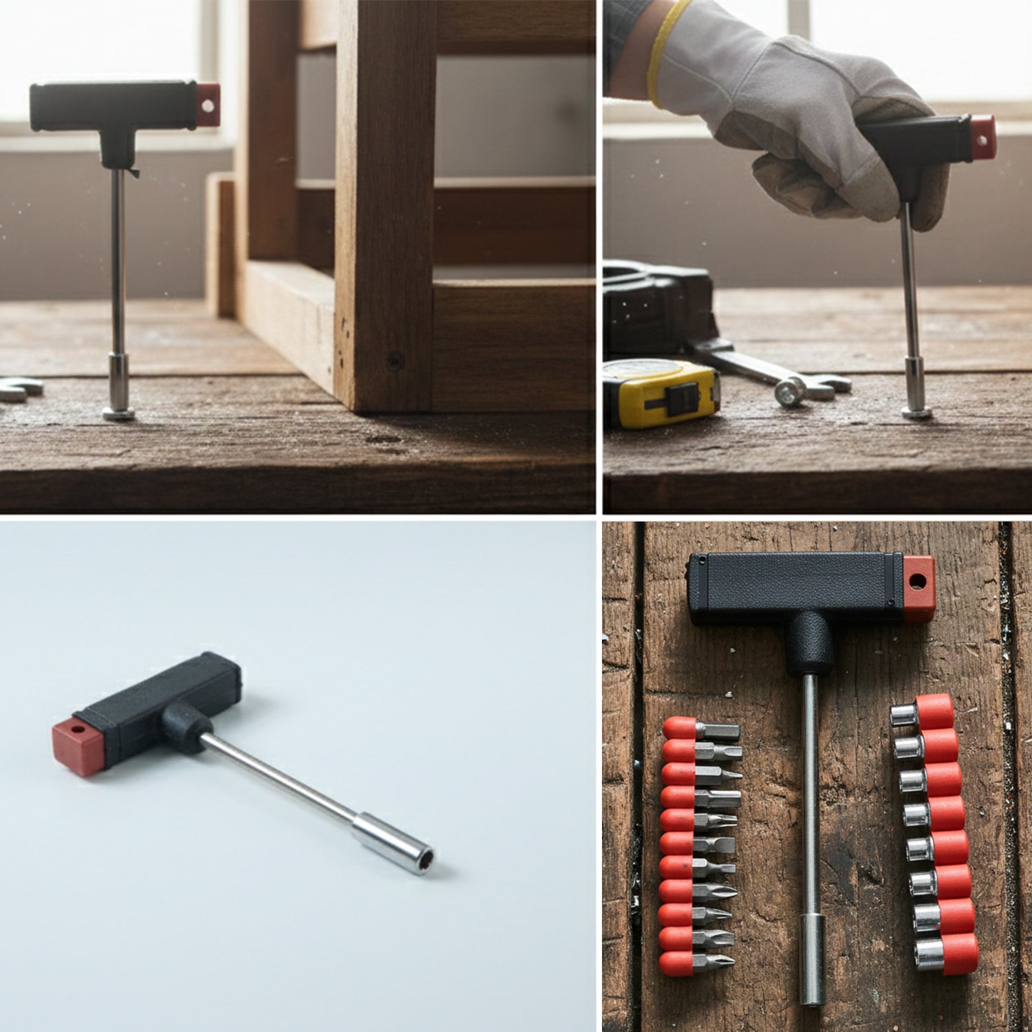 Ergonomic T-Handle of the screwdriver set