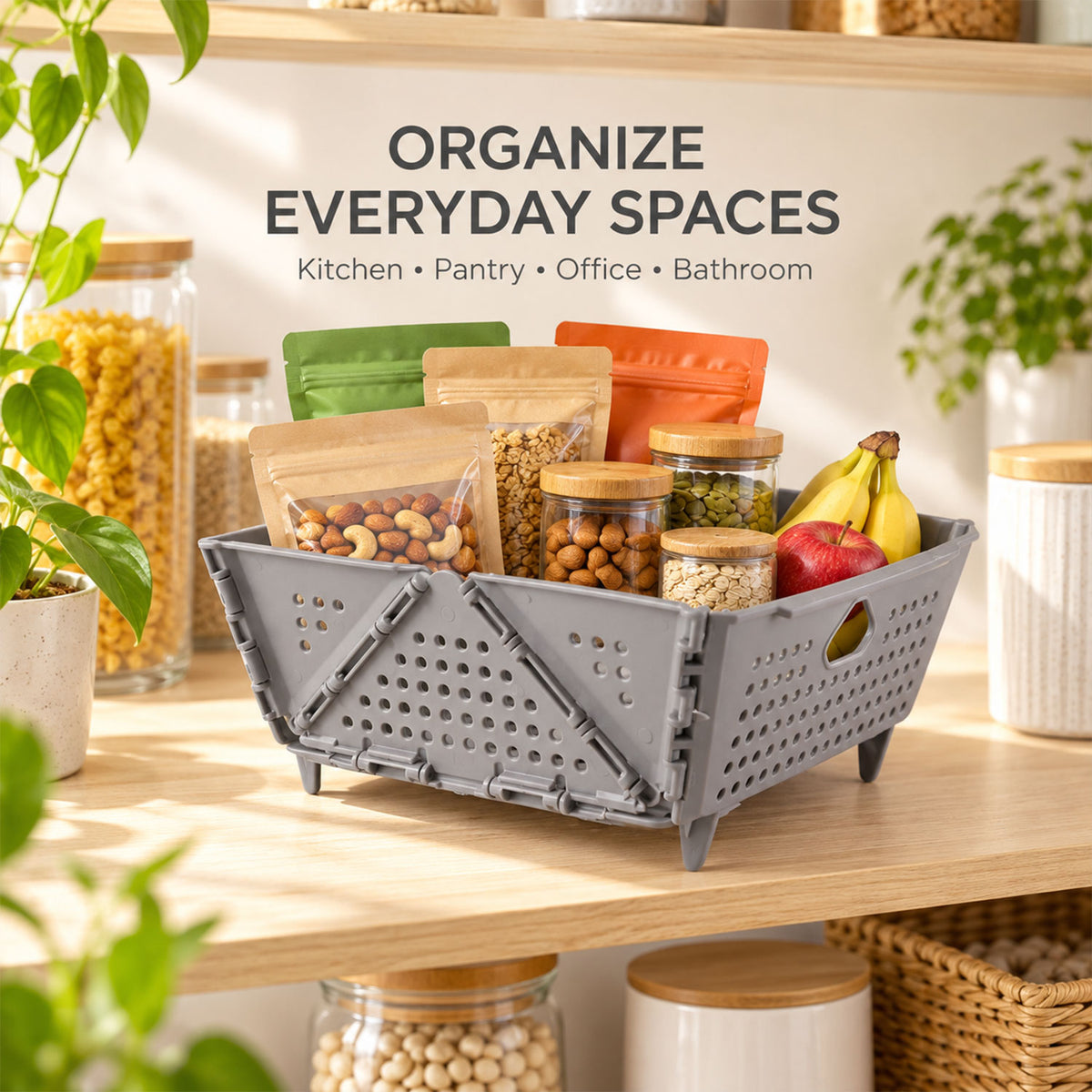 Foldable Storage Basket – Ventilated & Space-Saving | Tidy Table