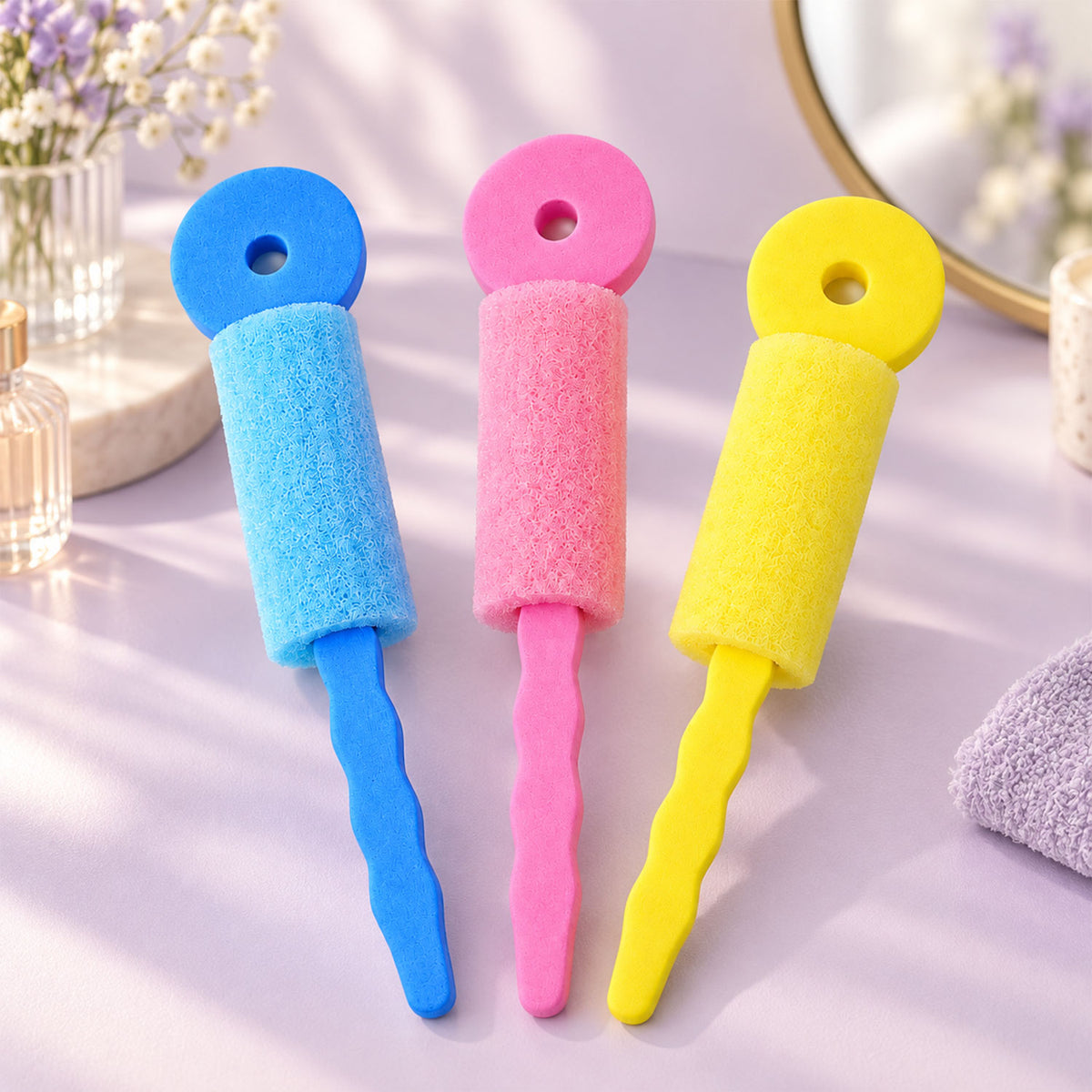 Heatless Foam Hair Rollers, Soft Bendable Hair Curlers Accessory (3 Pc Set)