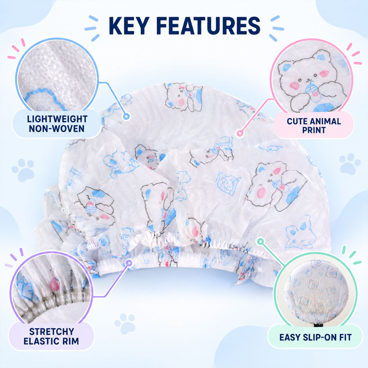 Elastic Fan Dust Covers Set with Cartoon Print for Table Fans (10 Pc)